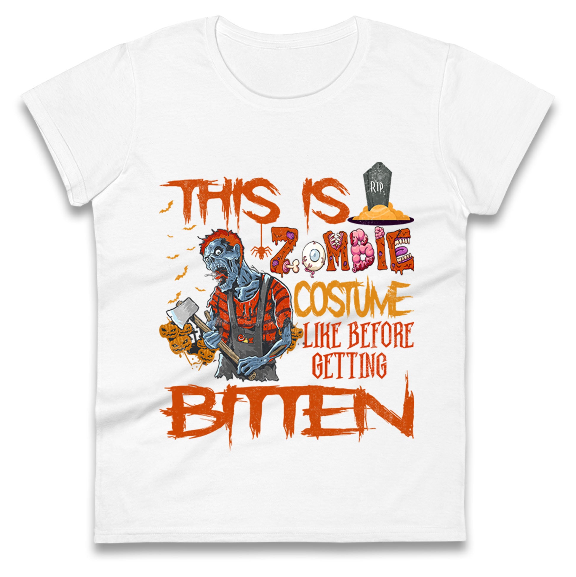 Zombie Costume Halloween Womens T Shirt Mens Tops Tees Unisex XL