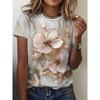 3D Printed Animal Flower Pattern Summer Fashion Women's T-shirt Breathable Trend Versatile