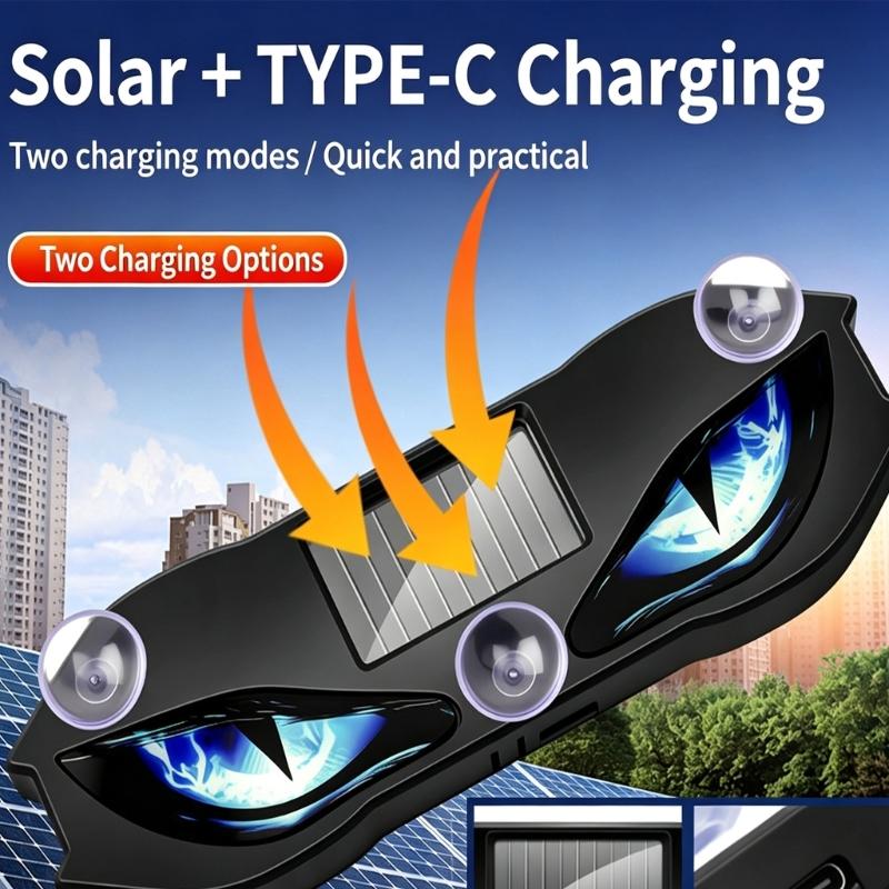 Night Driving Solar LED Warning Light for Cars and Motorcycles, Suction Cup Vehicle Lamp for Parking Visibility Support