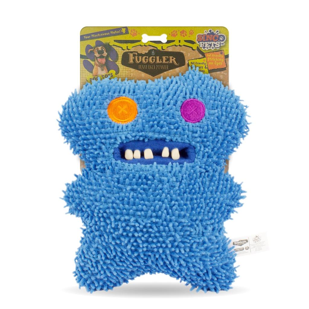 FUGGLER Gaptooth Blue Squeaky Dog Authentic Toy,