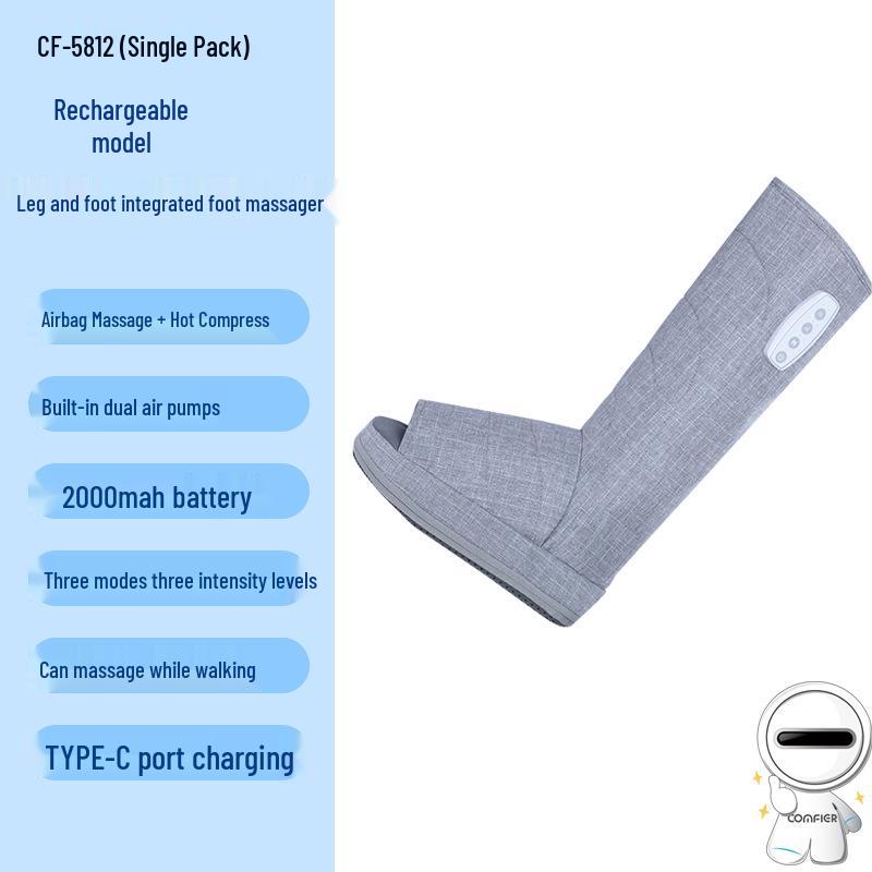 Korea KC Wireless Airwave Leg & Foot Massager with Heat Therapy