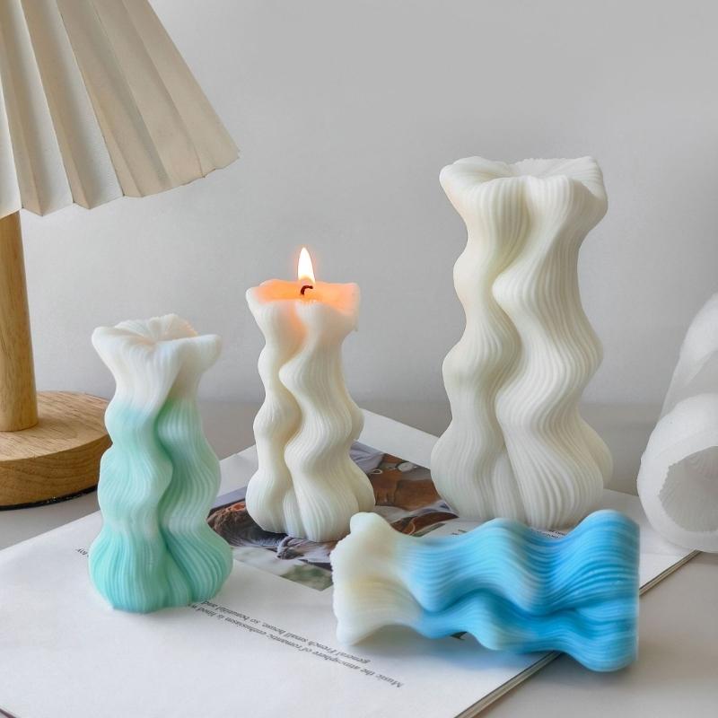 Geometric Rotating Silicone Candle Mold Silicone Scented Candle Mould for Geometric Scented Candle DIY Gift
