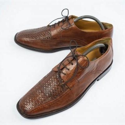 

USA Johnston & Murphy Braided Leather Swirl Moc [10M/27.5-28.0/Brown] Dress Shoes(USED)
