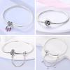 Bracelet 925 Silver Bracelet 17-20CM Love Heart Zircon Original Bracelets Fit Charms Bracelets Jewelry Gifts