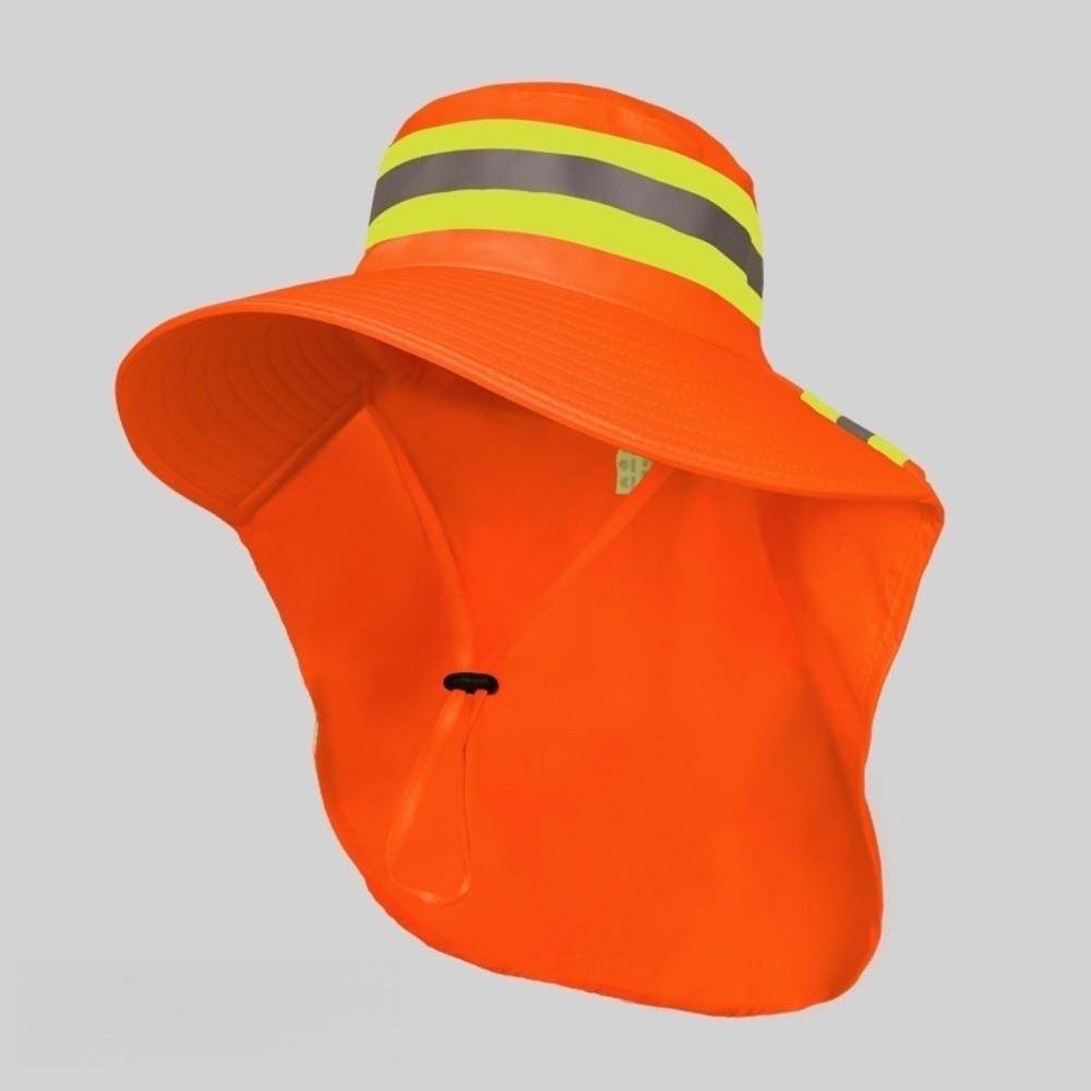Adjustable Design Reflective Sun Hat Large Brim Fluorescent Safety Hat  Outdoor Sports