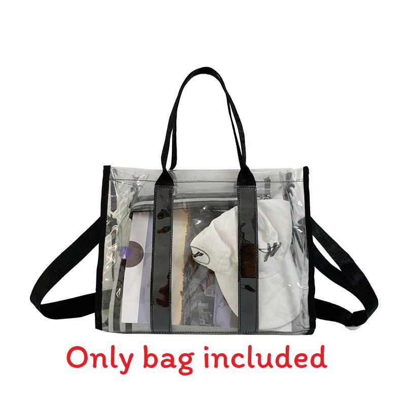 Pvc Transparent Beach Bag With Inner Zipper Pocket For Summer Outings