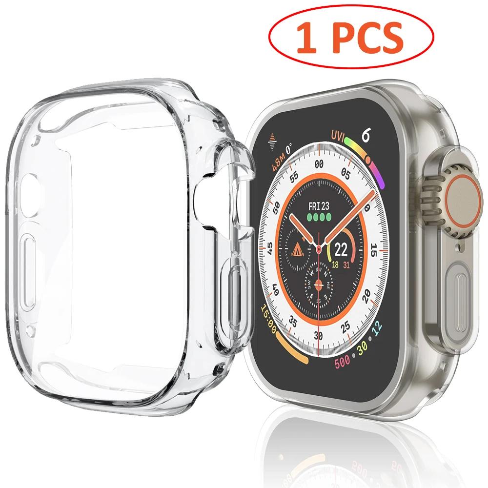 Watch Case for Apple Watch Ultra 2 49MM Series 8 7 SE 6 5 4 3 45MM 41MM 44MM 40MM Transparent Cover Apple Watch Screen Protector