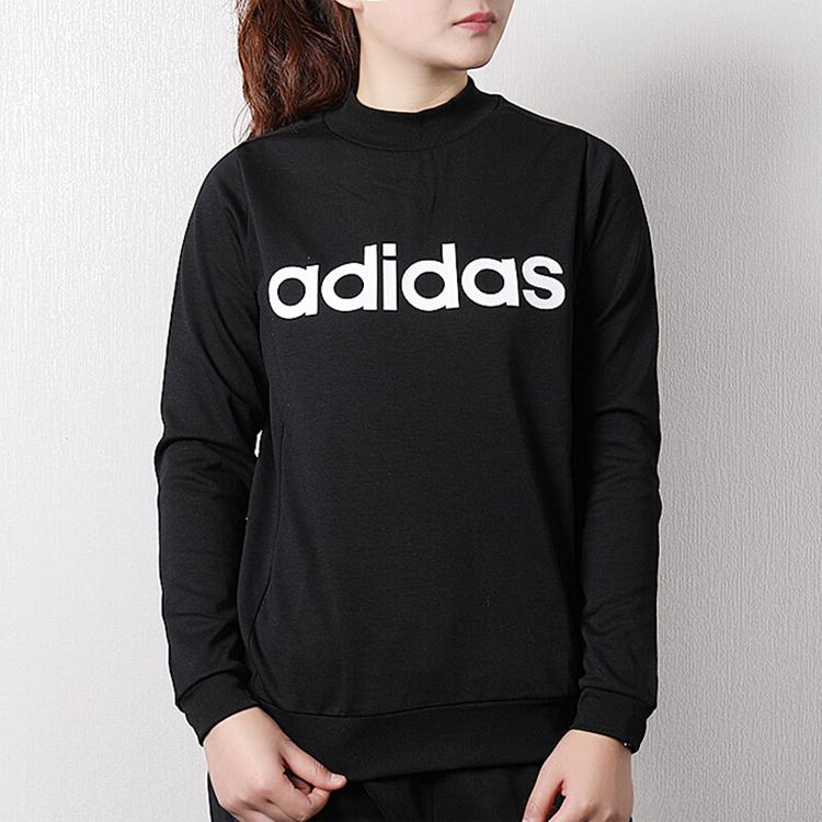Adidas Neo American Retro Printed Sports Casual Pullover Sweatshirt Women Sweatshirt Black DM4141