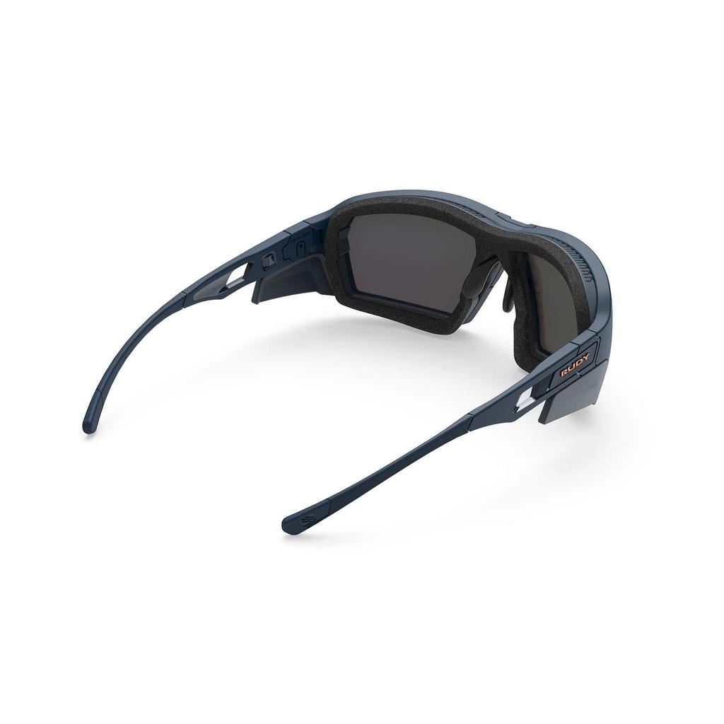RUDYPROJECT Agent Q Blaue Laserlinse 68mm Sonnenbrille, Marineblau/Mehrfarbig Orange, SP704047-0000, Breite