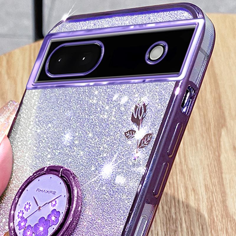 KADEM For Google Pixel 7a Cover TPU Gradient Phone Case with Ring Kickstand