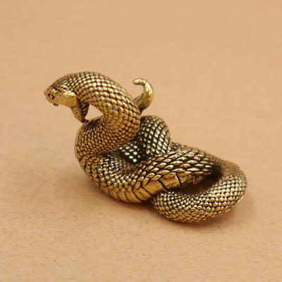Vintage Brass Mini Snake Decorations Tea Pet Antique Animal Figurines Miniatures Home Desktop Ornament For Living Room