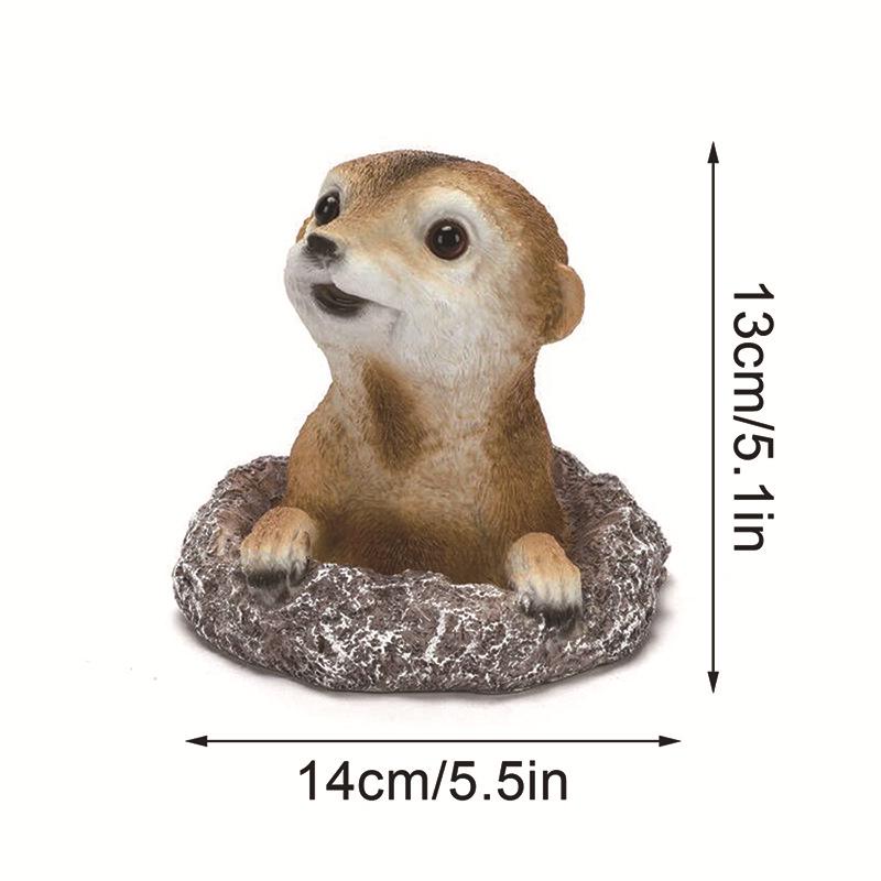Mongoose Marmot Resin Garden Statue - Outdoor Lawn Animal Ornament