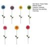 Metal Flower Garden Stake Decorative Flowers Yard Art for Spring Outdoor Yard Porch Lawn Pathway Pot Decoration