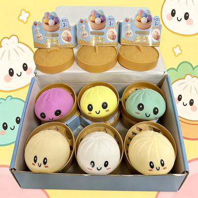 Weiches TPR Knödel Squishy Spielzeug Grenzüberschreitendes Dampfbrötchen Stressabbau Quetschspielzeug für den Großhandel Simulation Chinesischer Küche