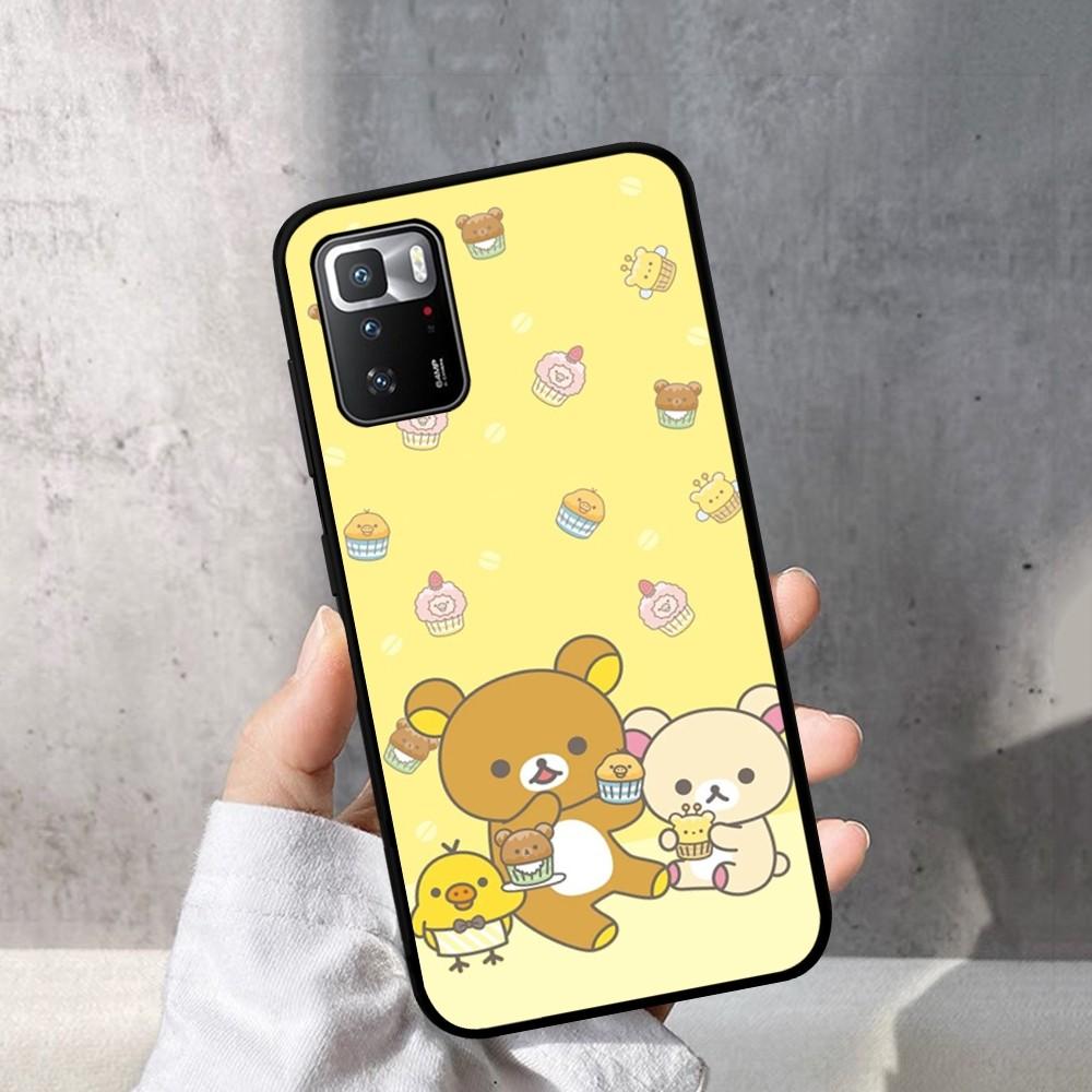 Cute Rilakkuma Phone Case For Redmi Note 4 X 5 A 6 7 8 T 9 9S 10 11 11S 11Epro Poco M3 Pro