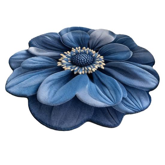 3D Visual Flower Rug Realistic Floral Floor Mat Non-Slip Absorbent Bathroom Rug for Bedroom Living Room Playroom Entrance Decor