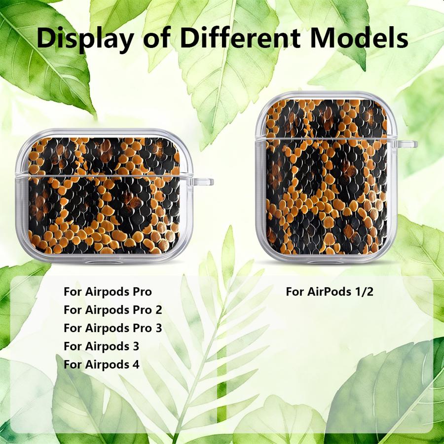 Case For Airpods 1 4 Pro2 3 Pro Pro3 2 Clear Earphone Cases Cover Snakeskin Pattern