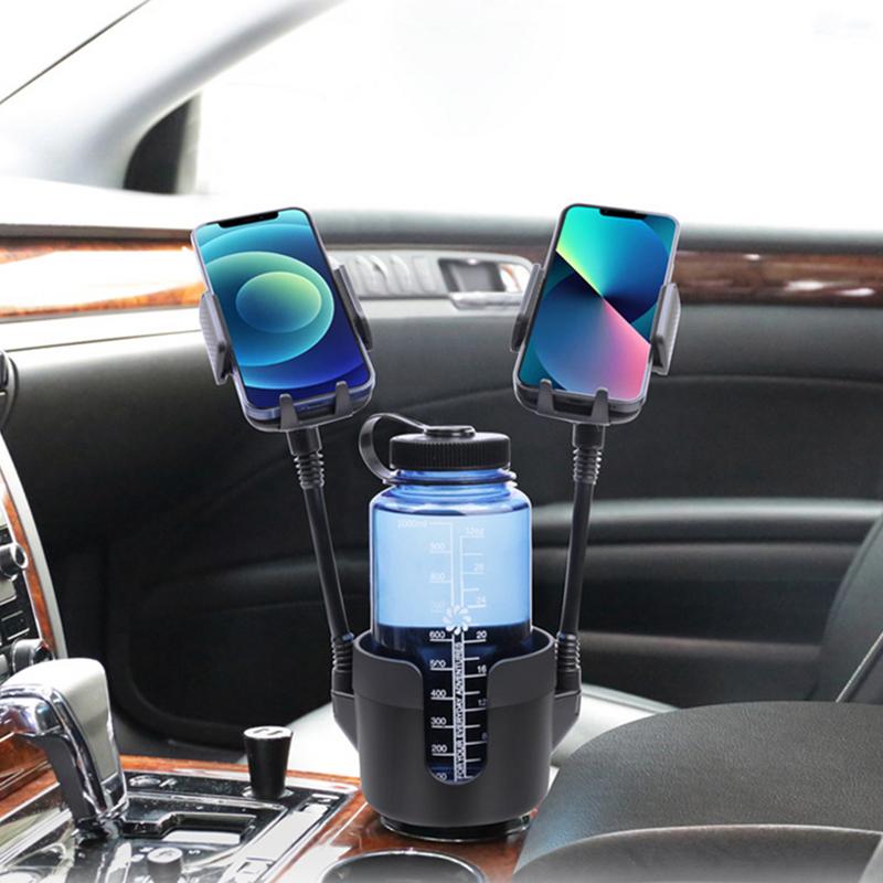 Multifunctional 3 In 1 Adjustable Car Cup Holder Expander Adapter With Phone Holder Car Drink Cup Bottle Holder Stand Organizer