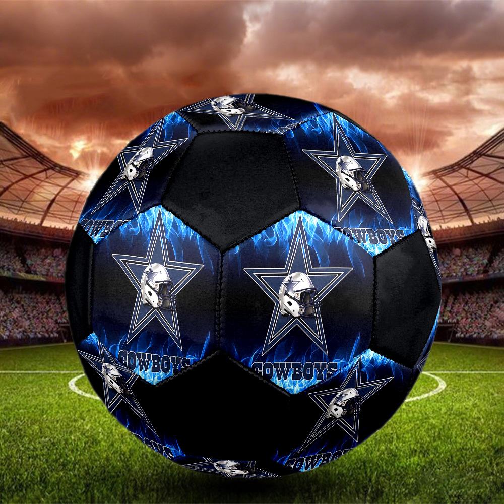 Cowboys Football Indoor Soccer Ball Colorful All Ages Size 5 Machine Stitched PVC Competition Ready Durable High-Bounce