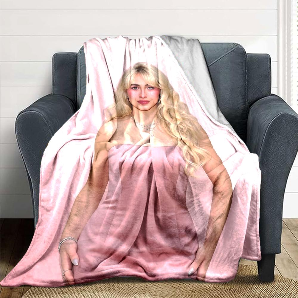 Sabrina Carpenter Blanket Soft Throw Blanket For Home Bedroom Bed Sofa Travel Office Solid Christmas Blanket