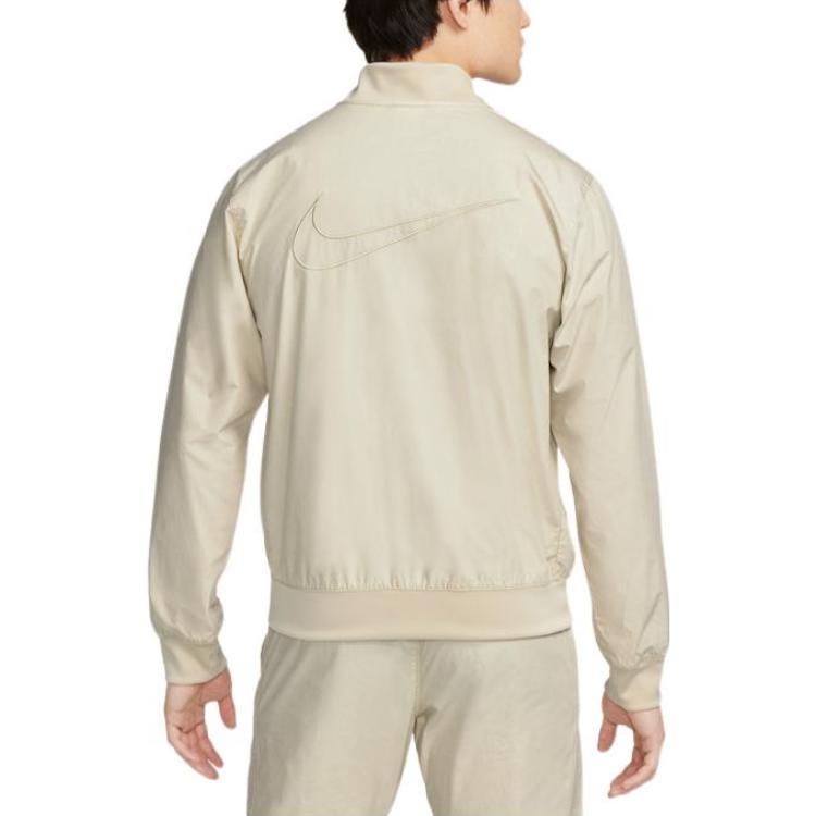 Nike Embroidered Logo Stand Collar Zip Jacket For Spring Men Jackets Yellow DQ4590-206