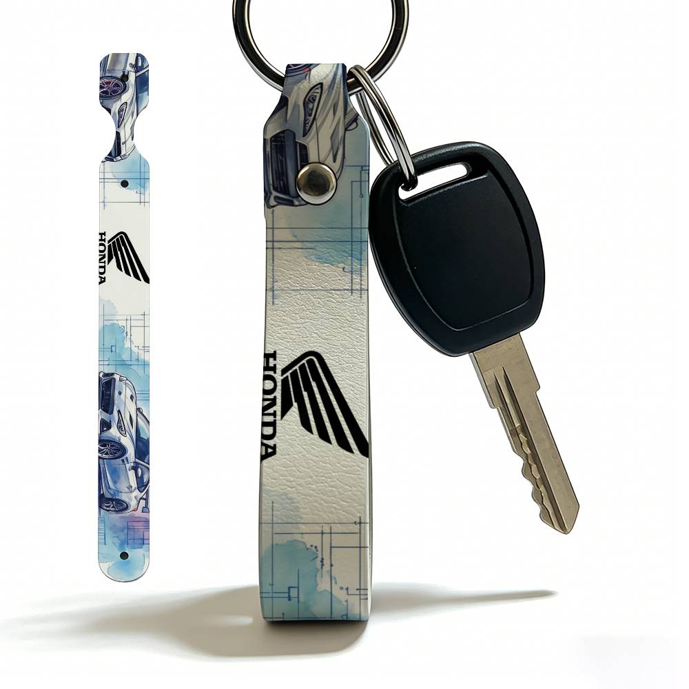 FOR HONDA RACING RIDE PU Leather Keychain Minimalist Key Holder Durable Key Organizer Car Keys Bag Accessories Gift LK6 