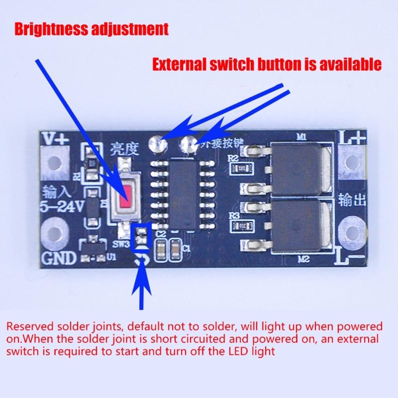 PWM Adjustable Fade Dimmer Module Featuring Overloads Protections and Easy Installation for LED Strips