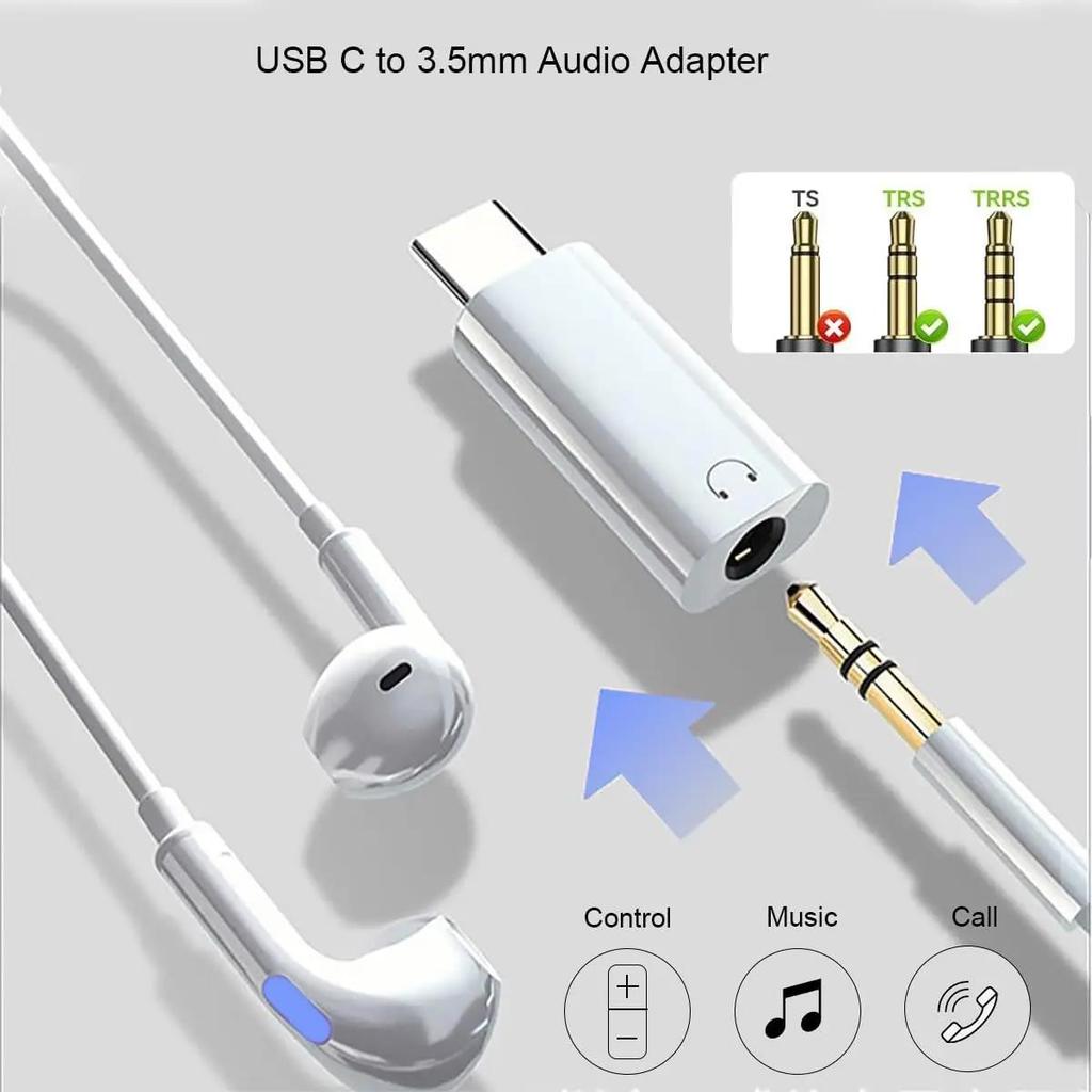 USB C To 3.5mm Earphone Adapter Audio Converter Jack for iPhone 15 Samsung Type-C Headphone Connector 3.5mm Jack USB CGood Product