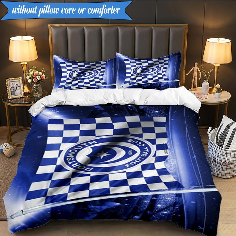 3PCS Ports Fc Crest Printed Soft Bedding Set,Including 1pc Duvet Cover And 2pcs Pillowcases Perfect for Bedroom, Dormitory, Fan Gift
