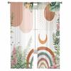 Boho Geometric Abstract Leaves Sheer Curtains For Living Room Kitchen Window Curtains Bedroom Tulle Voile Curtains