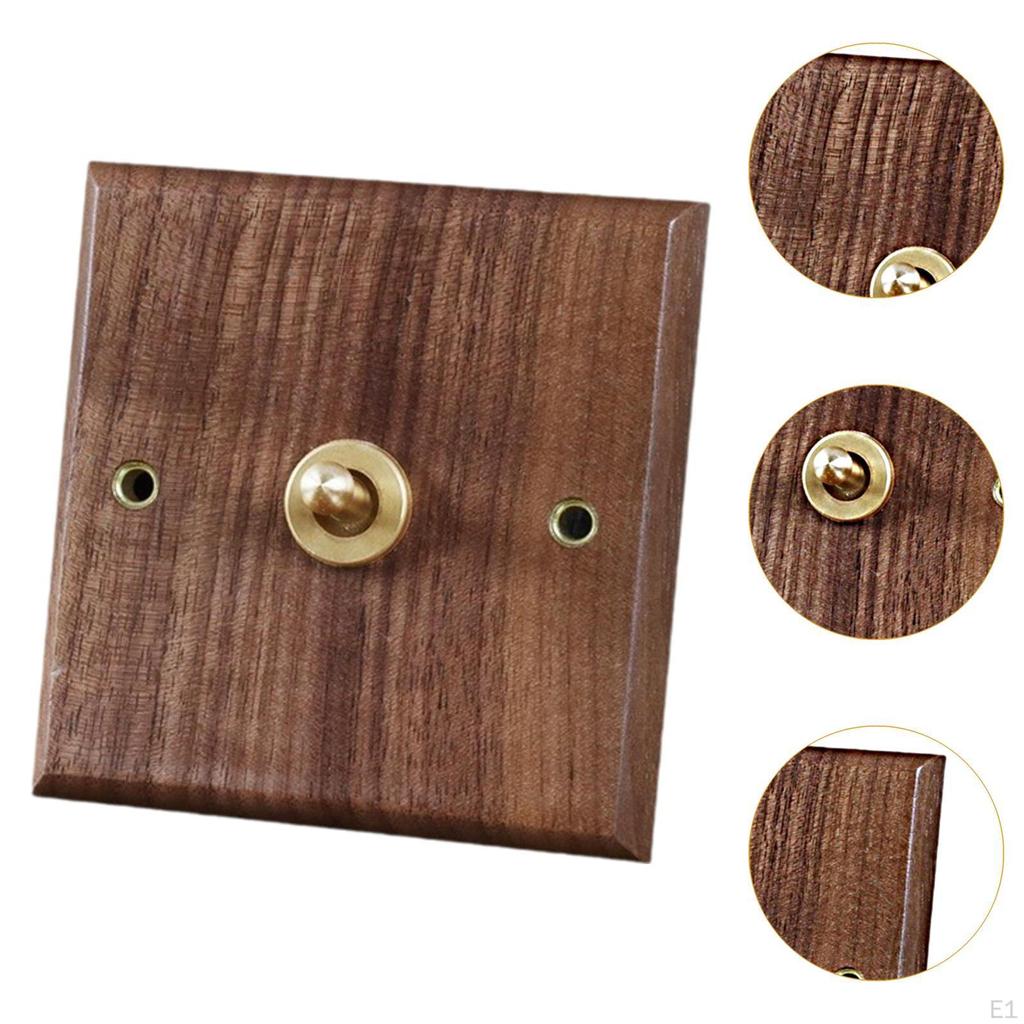 Brass Lever Switch Wooden Cover for Cafe And Living Room