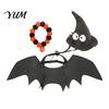 Creative Pet Holiday Attire Halloween Cat Costume, Bat Wings, Funny Witch Hat, Felt Apparel for Parties Festive Cats Small Dogs, Parties, Cosplay
