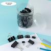 Multicolor Binder Clip Set: Long-tail, Black Metal Clips for Stationery & Paper