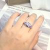 New Fashion Woman Man Party Wedding Gift Luxury Oval White Blue Topaz Zircon 18KT White Gold Ring