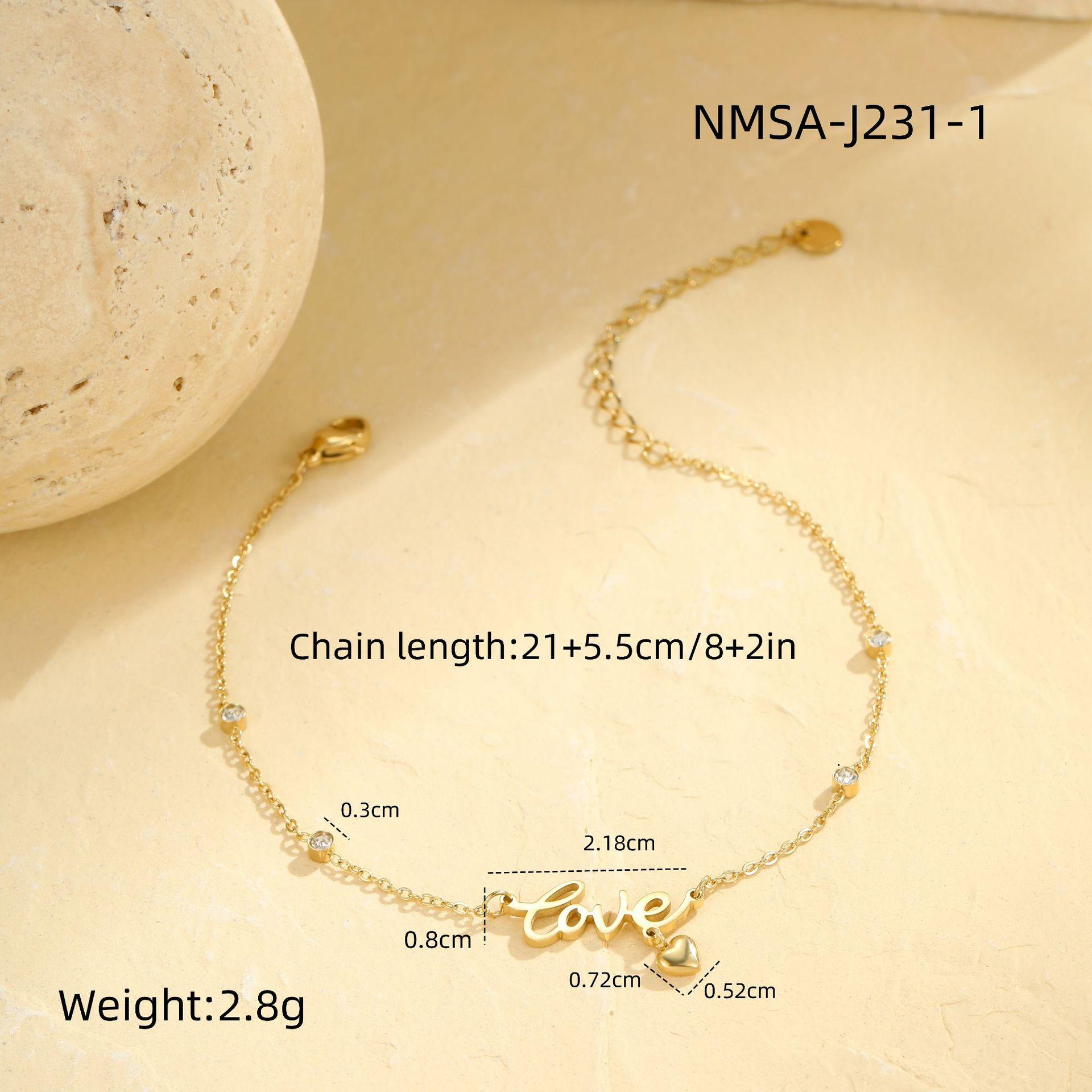 GEMCHIC Women s Stainless Steel Beach Anklet Letter Pendant Multi-Layer Stackable Fashion Jewelry