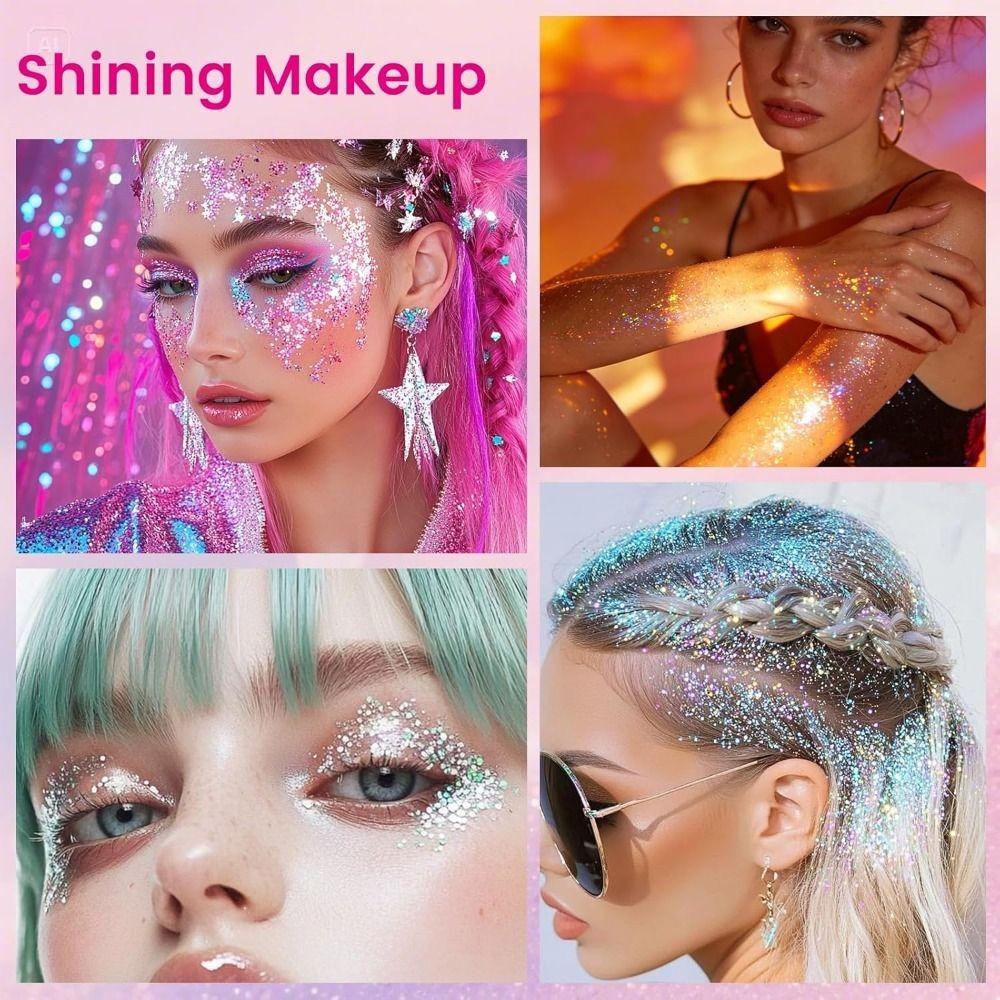 New Mermaid Looks Body Face Glitter Gel Shining Long-Lasting Body Glitter Gel Body Makeup Gel for Hair