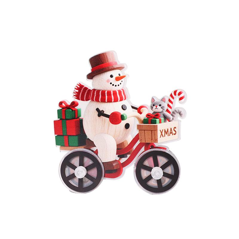 

Christmas Acrylic Santa Claus Snowman Figurine Xmas Tabletop Ornament Home Office Holiday Decoration Gift