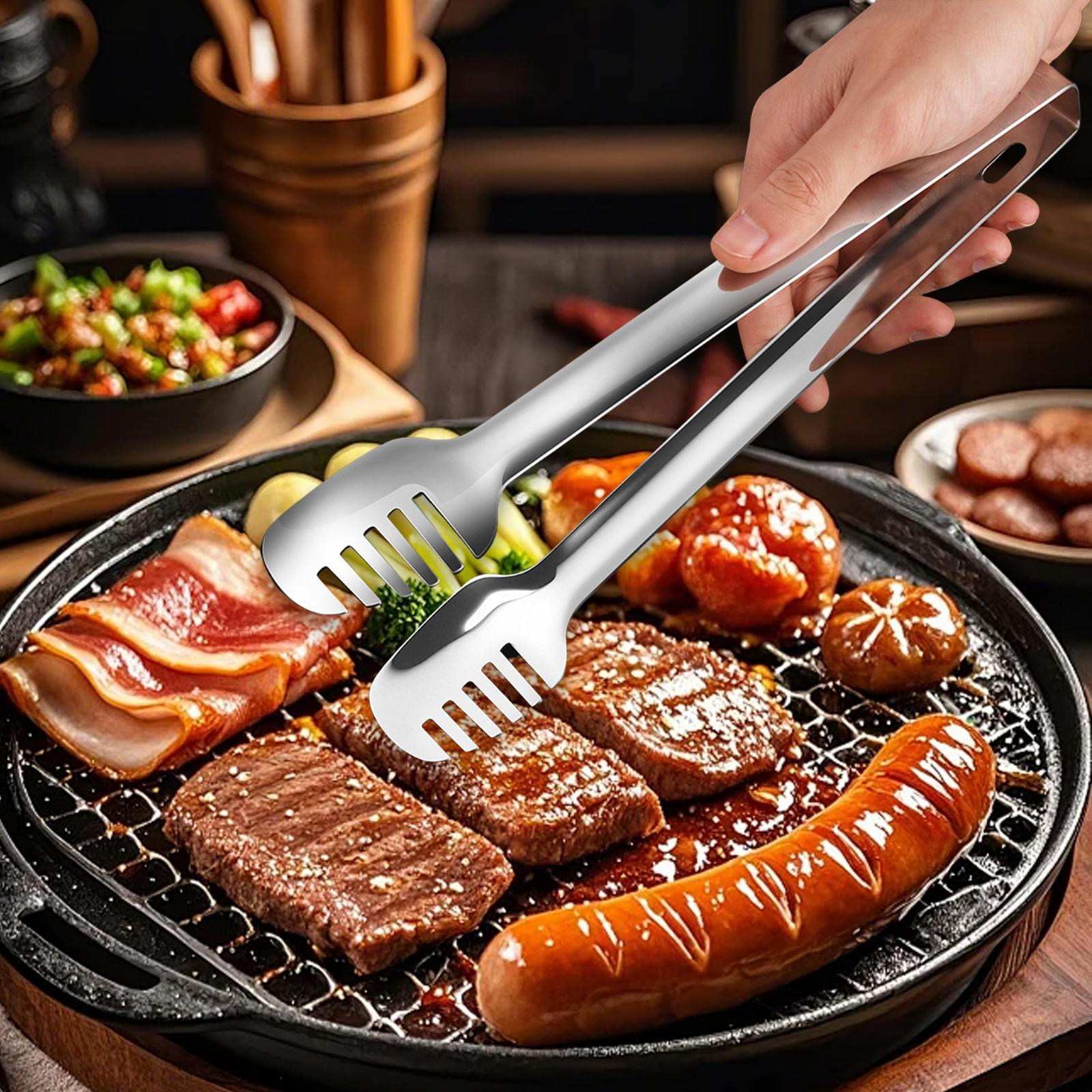 

Щипцы для барбекю Кухонные для приготовления пищи Нержавеющая сталь Прочные Зажим для стейка Гриль Выпечка Хлеб S