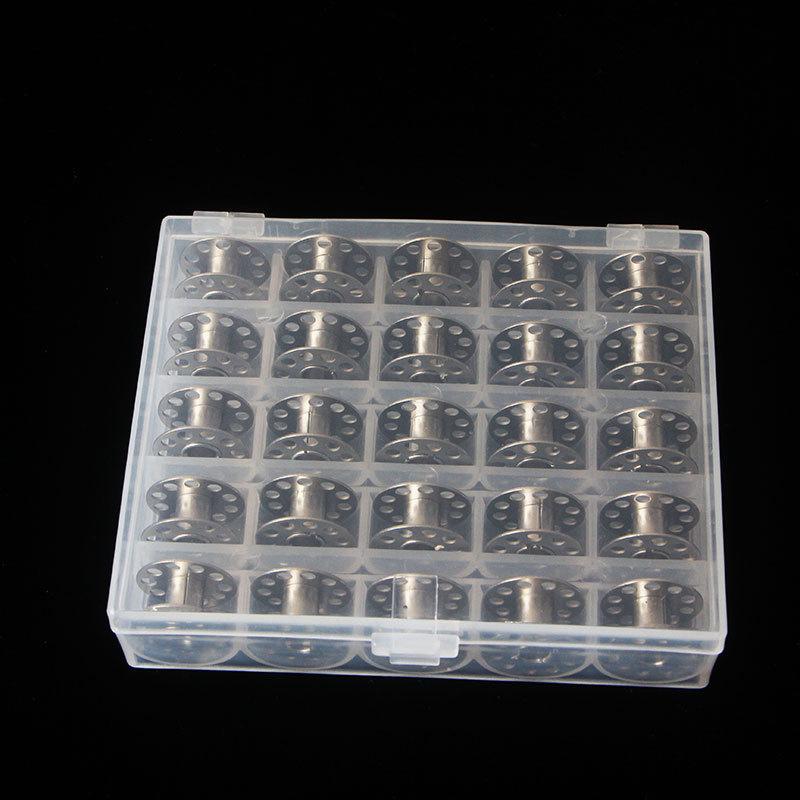 25PCS Universal Fit Sewing Machine Bobbins with Storage Holder Box for Home Handheld Machines Suitable for Beginners and Tailors