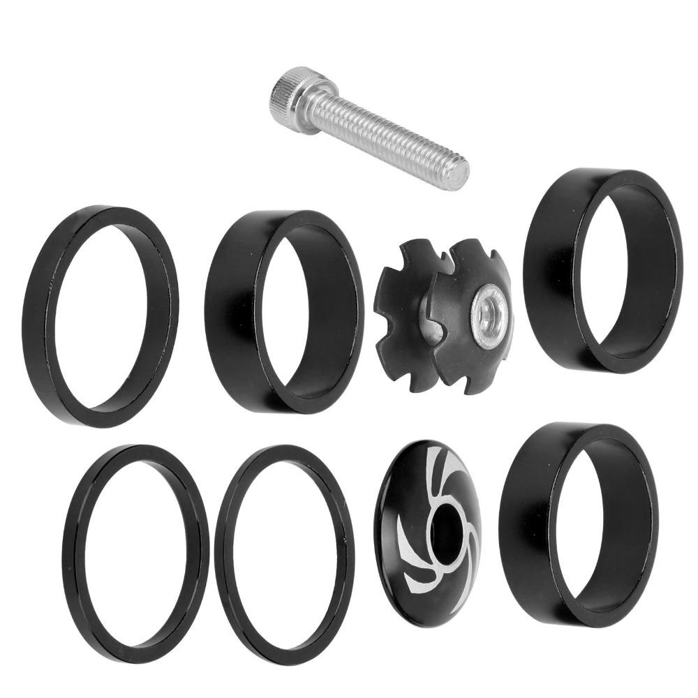 9Pcs 28.6mm Bike Headset Spacer Aluminium Alloy Bicycle Stem Cap Set  for Bicycle Front Fork