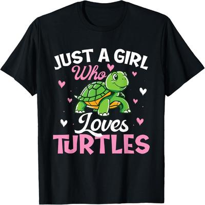 Just A Girl Who Loves Turtles - Reptile Lover Cute Tortoise T-Shirt