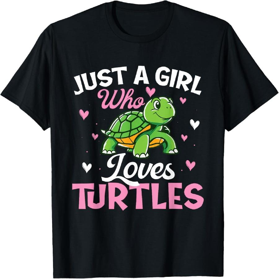 Just A Girl Who Loves Turtles - Reptile Lover Cute Tortoise T-Shirt S
