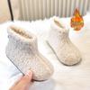 Girls' Lambswool Soft Sole Cotton Snow Boots - Warm, Thick, Versatile Winter Footwear for Toddlers