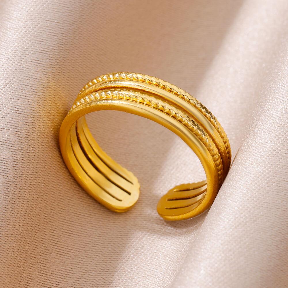 316L Stainless Steel Rings for Women Gold Color Never Fade Luxury Classic Rings Wedding Couple Rings Jewelry Free Shipping