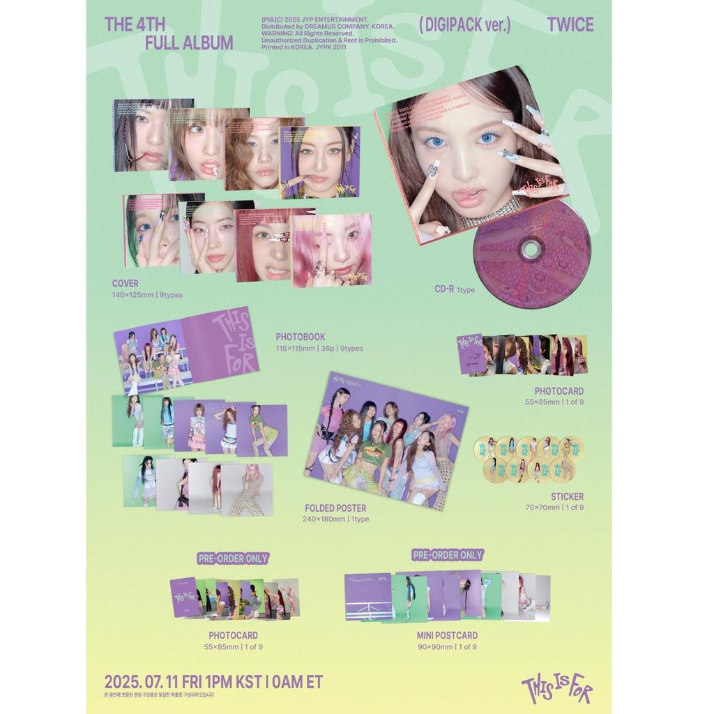 Twice Vol.4 THIS IS FOR [DIGIPACK Ver.]  CD+Pre-Order Gift