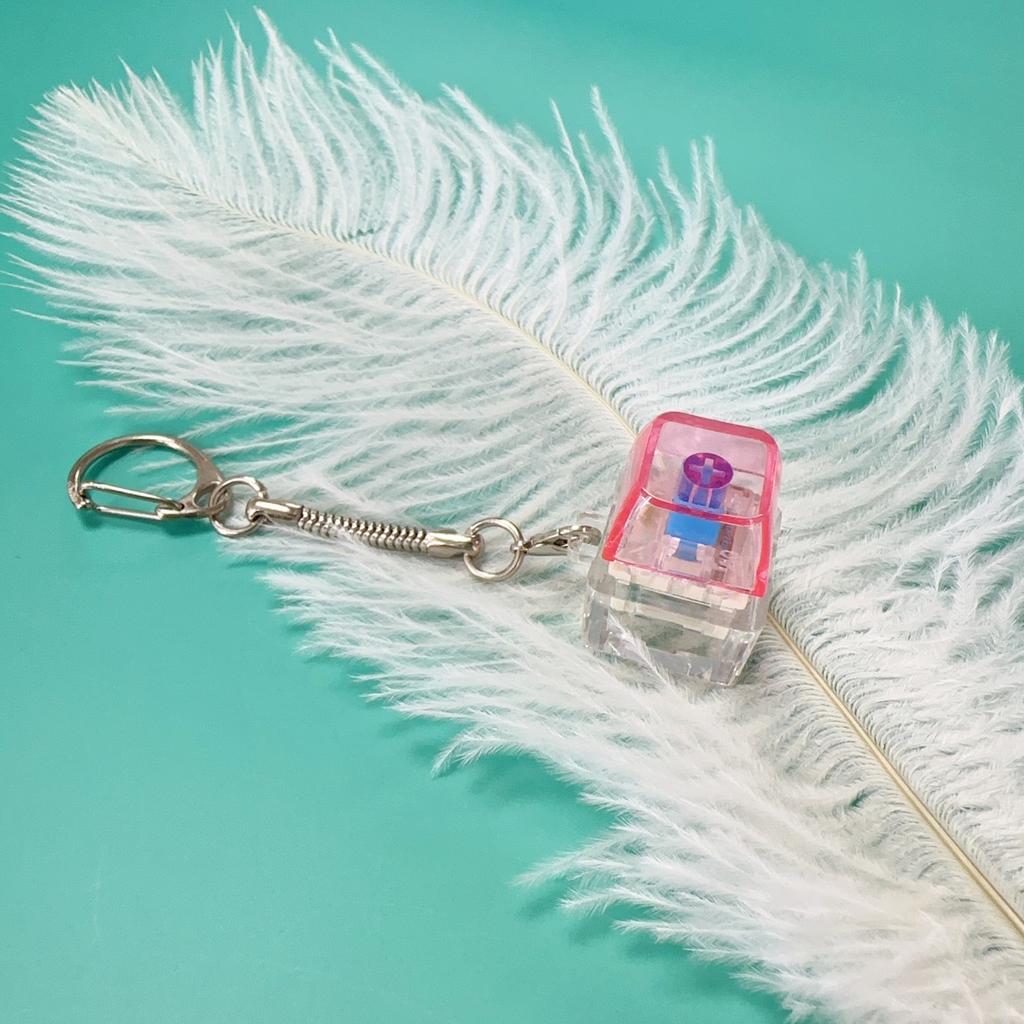 Mechanical Keyboard Keycap Stress Relief Keychain Led Bag Charm Lightweight Click Fidget Key Ring For Office Stress