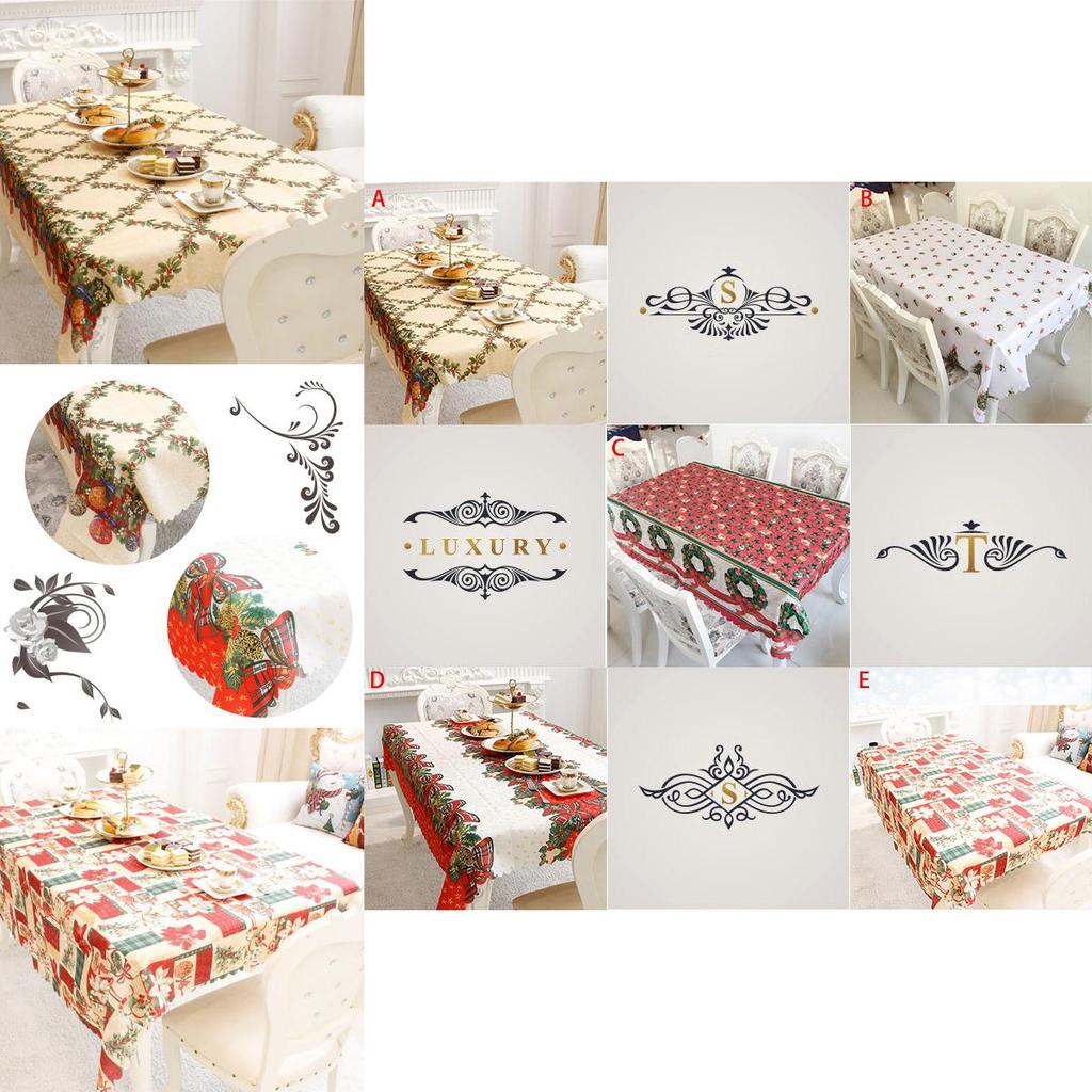 Premium Santa Christmas Red Tablecloth Crafted From High-quality Polyester Fabric For Festive Dining