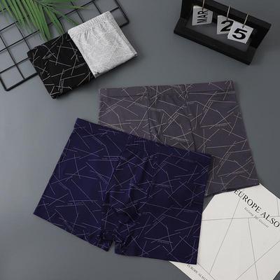 Plus Size Men's Printed Boxer Briefs - Breathable Four-Corner Shorts