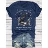 Women's Art Crow and Book Design Print Casual Short-sleeved Round-neck T-shirt