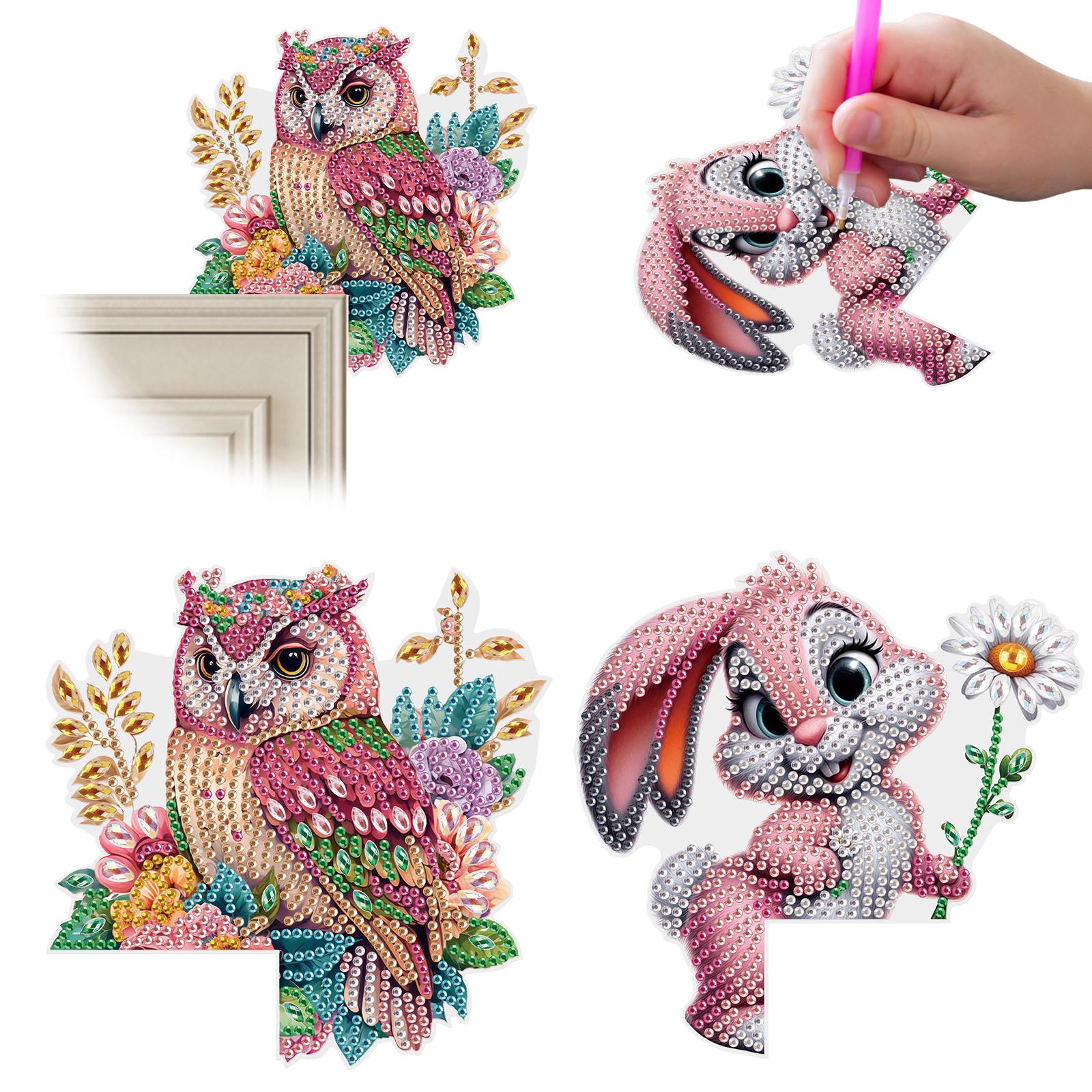 

2Pcs DIY Diamond Painting Acrylic Door Decoration Diamond Arts Set Decorative Acrylic Door Pendant for Home Christmas Decoration